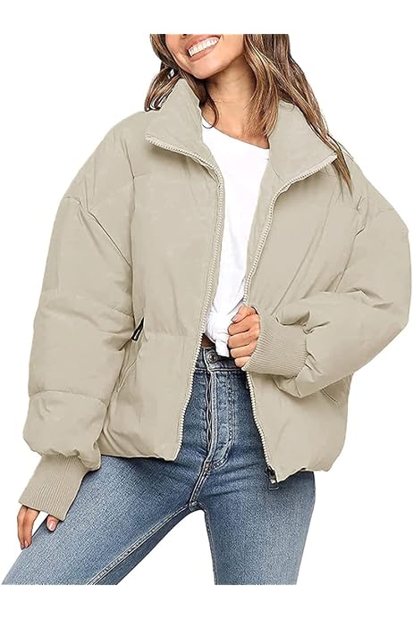 Tanming Womens Casual Puffer Jacket 