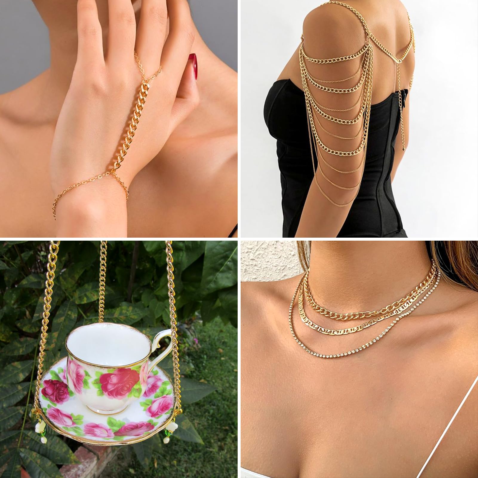 Craftdady 16.4 Feet Aluminum Curb Chain Link Gold Twisted Cable Cross Chain Unwelded 10x6.5mm with Spool for Bracelet Necklace Tassel Earring Jewelry Making