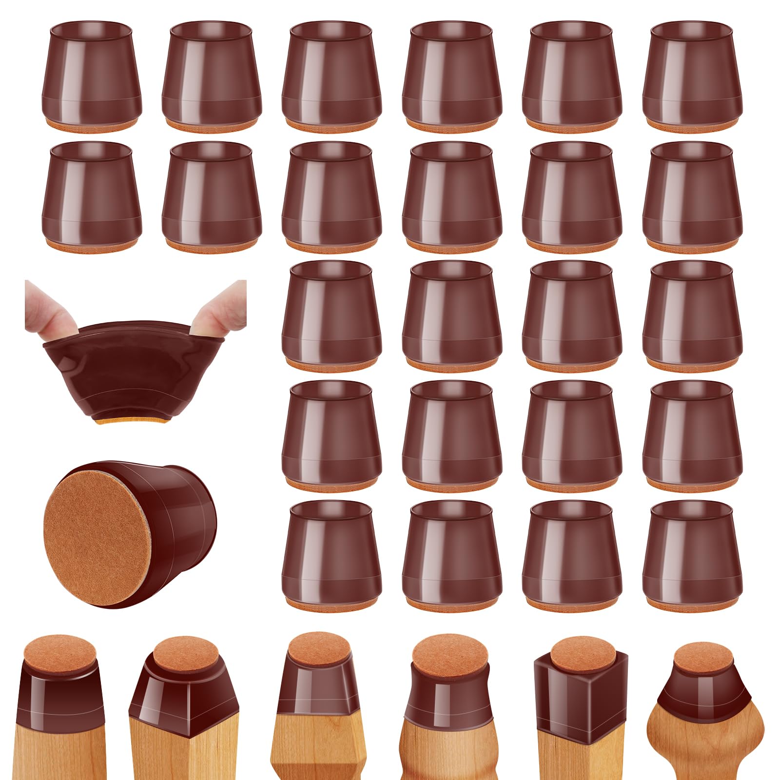 Photo 1 of 36Pcs Brown Silicone Chair Leg Floor Protectors,Floor Protectors for Chairs,Rubber Chair Leg Protectors for Hardwood Floors,Chair Leg Caps Chair Leg Covers for Wooden Floors(Brown, XSmall)