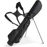 APXL Par 3 Golf Bag for Men Women with Rain Cover Strap Stand, Fit 8 Clubs | 3 Divider, 6 Pockets, Durable, 900D Water-Resistant Fabric, Lightweight, 3.4 Pounds, Ergonomics Design, Easy to Carry