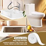 Fixmend Bath Sealant Strip 2 Rolls Self Adhesive Caulk Tape White view 6