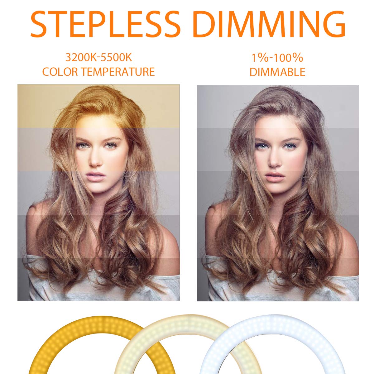 ZOMEI Right Light Kit,Ring Light with Stand,18\