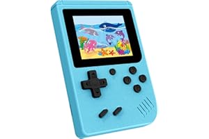 WDYQJE Retro Handheld Game, 3.0 inch LCD Screen Portable Gaming, 1020mAh Rechargeable Battery, Mini Electronic Gaming Player Xmas Birthday-Blue