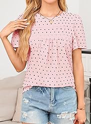 Falechay Plus Size Tops for Women Swiss Dot Solid