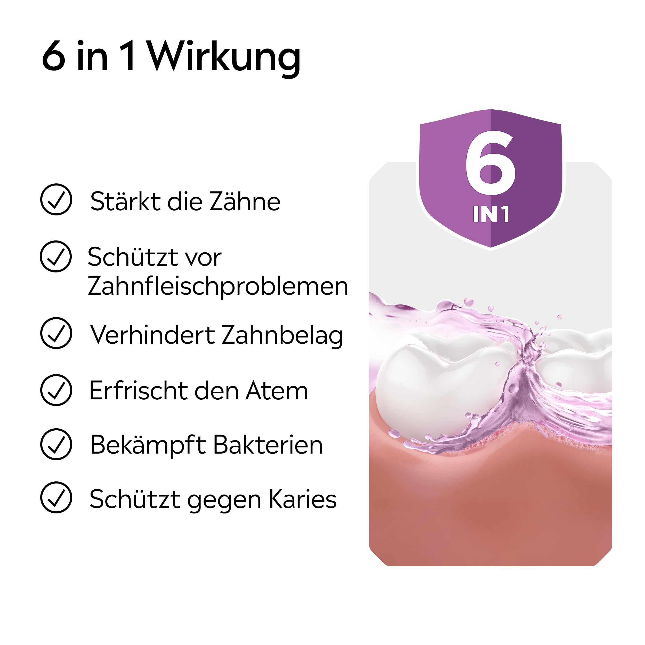 LISTERINE Total Care Extra Mild 500 ml, schützende Mundspülung ohne Alkohol gegen Karies mit 6 in 1 Wirkung, antibakterielles Mundwasser schützt vor Zahnfleischproblemen, bis zu 24h frischer Atem 3