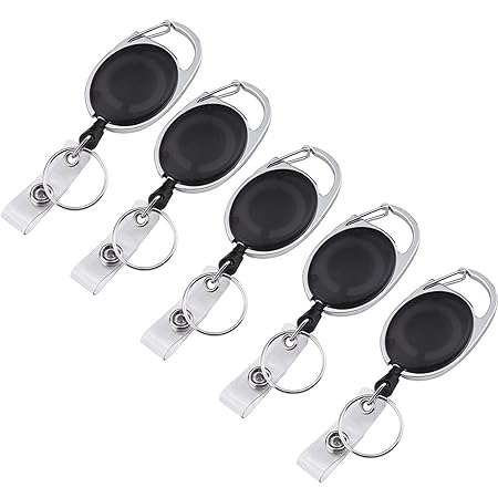 Einziehbare Karabiner Ausweisjojo JOJO Rollen mit Schlüsselring und Bügel für ID Abzeichen Halter, Ausweishülle und Schlüssel