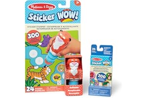 Melissa & Doug Sticker Wow!™ Tiger Bundle: 24-Page Activity Book, Refillable Sticker Stamper, Mini Pad, 500 Stickers, Arts and Crafts for Kids Ages 3+