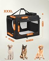 Feandrea Foldable Pet Carrier Bag 102x69x69 cm Large Dog Crate Black view 3