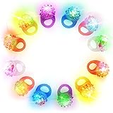 WeGlow – Flashing Gummi Light Up Rings – Easy on/Off Switch - LED Toys for Kids and Adults, Glow in The Dark Party Favors, Go