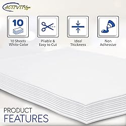 White EVA Foam Sheets, 9 x 12 Inch, 2mm Thick