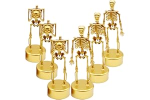 FUSHENMU 6 Pack Halloween Trophy Skeleton Trophies,Golden Best Costume Skeleton Trophies Gold Halloween Trophies Prop for Kids Adults Contest Awards Prizes Halloween Party Supplies