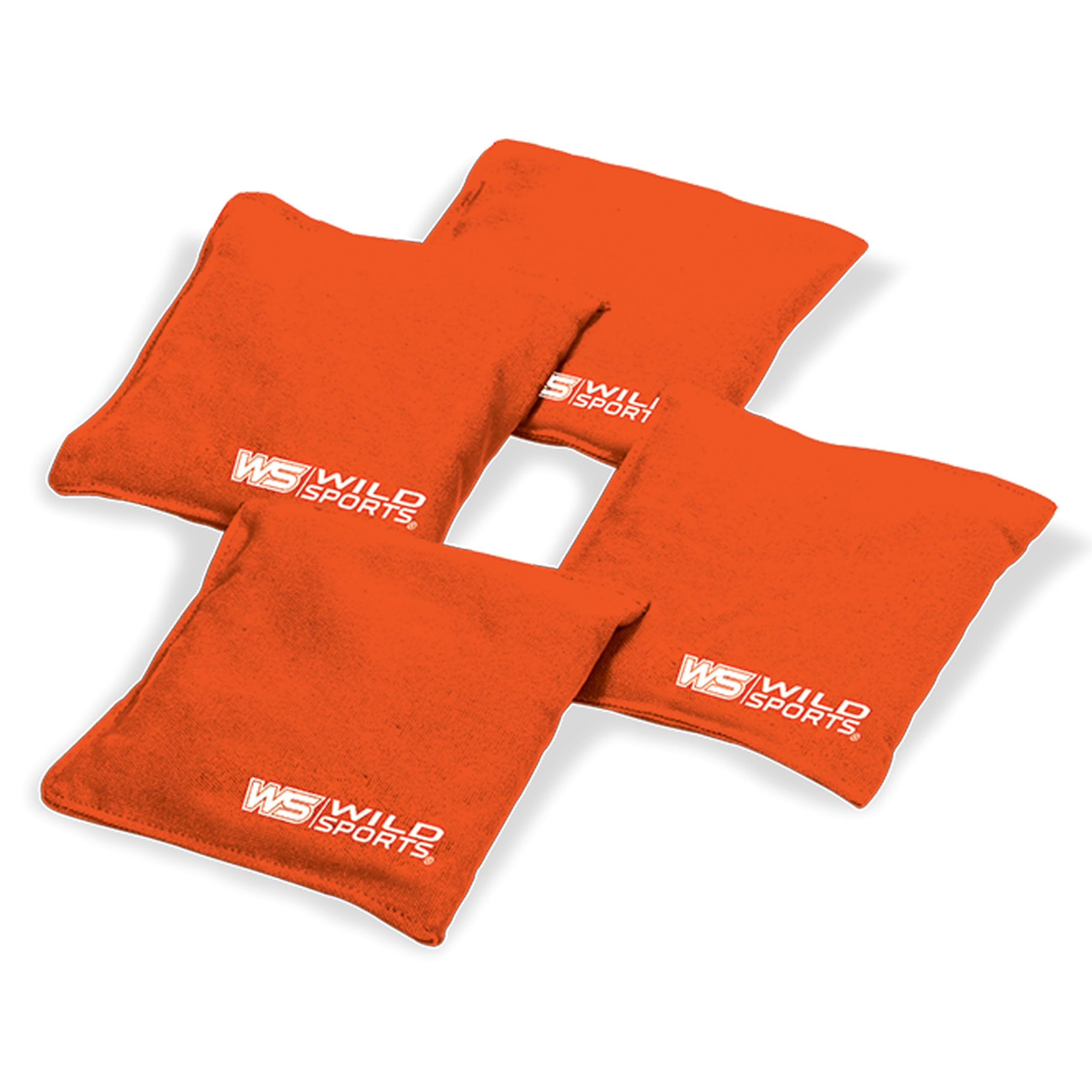 Wild Sports 16oz Set of 4 Regulation Size Bean Bags, Orange