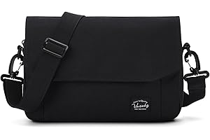 VASCHY Messenger Bag for Men,Lightweight Medium 12in Classic Crossbody Side Bag Flap Satchel Shoulder Bag for Work Travel