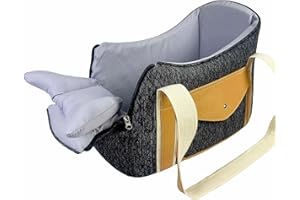 BATLFRIST Dog Purse Carrier with Soft Pillows，Dog Tote Bag with Pockets and Secure Harness Clip,17 * 9.5 * 9inches for Small Dogs and Puppies,Outing,Travel,Vet