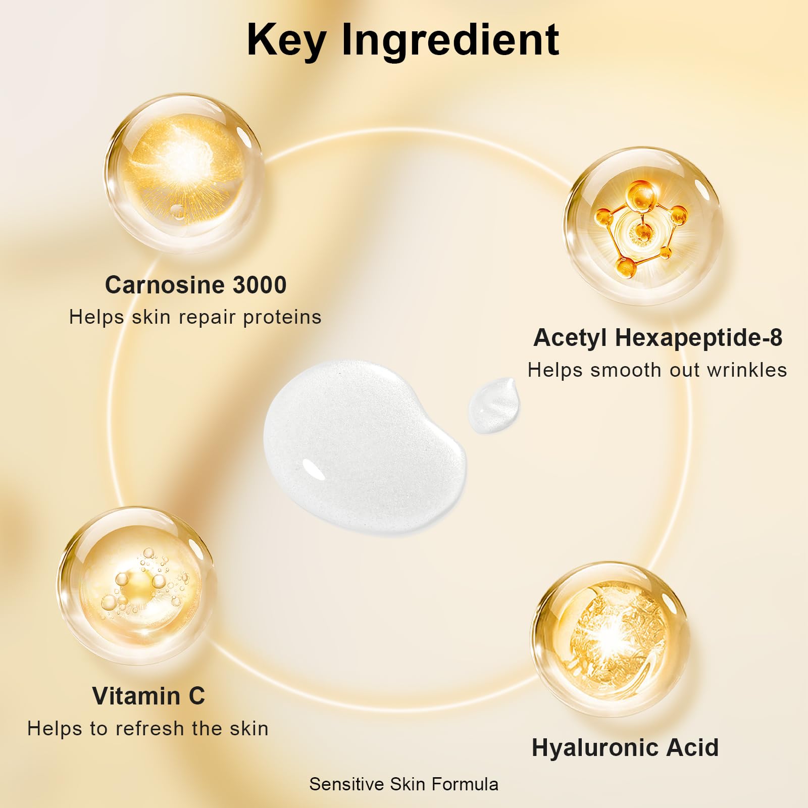 KISSIO Peptide Serum - Anti-Wrinkle Facial Serum with Peptides and Carnosine,Vitamin C,Hyaluronic Acid to Hydrating and Reduce Fine Lines,Skin Care for Face,Vegan,1 Fl Oz