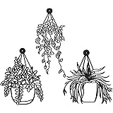 Zhengmy Flower Vase Metal Wall Art 3 Pieces Modern Wall Decors Black Wall Decor Metal Flower Decor for Wall Metal Wall Hangin