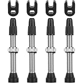 4 Pcs Presta Valve Stem 40 mm Tubeless Valve Stem Tubeless Bike Valve Adapter with 4 Pcs French Stem Valve Core Removal Tool for Bicycle MTB Road Bike Tubeless Tires Repair