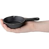 Modern Innovations Mini Cast Iron Skillet with Silicone Mitt (4 Count) - 3.5 Inch Mini Cast Iron Skillet - Pre Seasoned Small