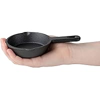 Modern Innovations Mini Cast Iron Skillet with Silicone Mitt (4 Count) - 3.5 Inch Mini Cast Iron Skillet - Pre Seasoned…