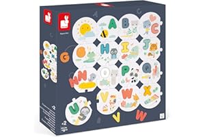 Janod - Pure - My First Alphabet Puzzle - 26 Pieces - Early-Learning Skill Game - Fine Motor Skills - for Toddlers - 2 Years 