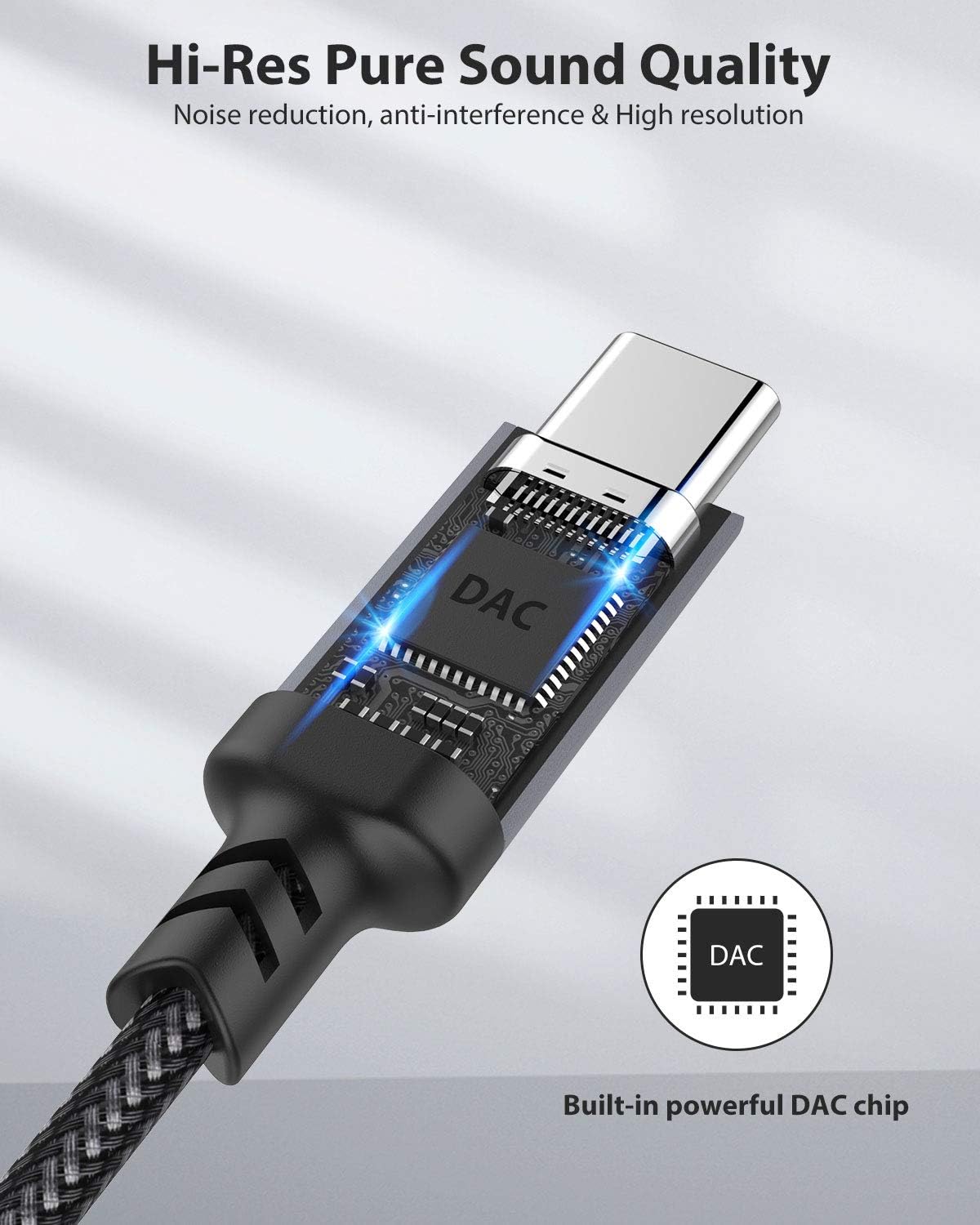 NIMASO USB C to 3.5mm Audio Aux Jack Cable(1.2m) - Image 3