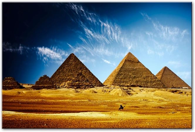 Amazon Hdプリントピラミッド画像砂漠のラクダの壁アート風景ポスターキャンバスプリント絵画現代の家の装飾 70x100cm フレームレス ウォールステッカー オンライン通販