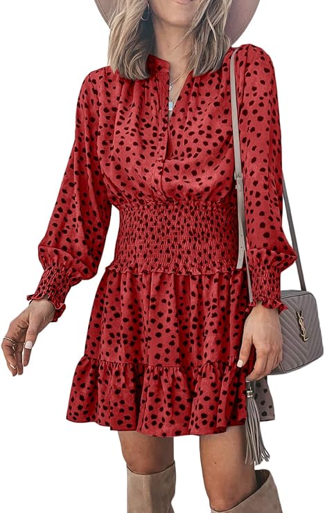 red leopard print tiered frill hem dress
