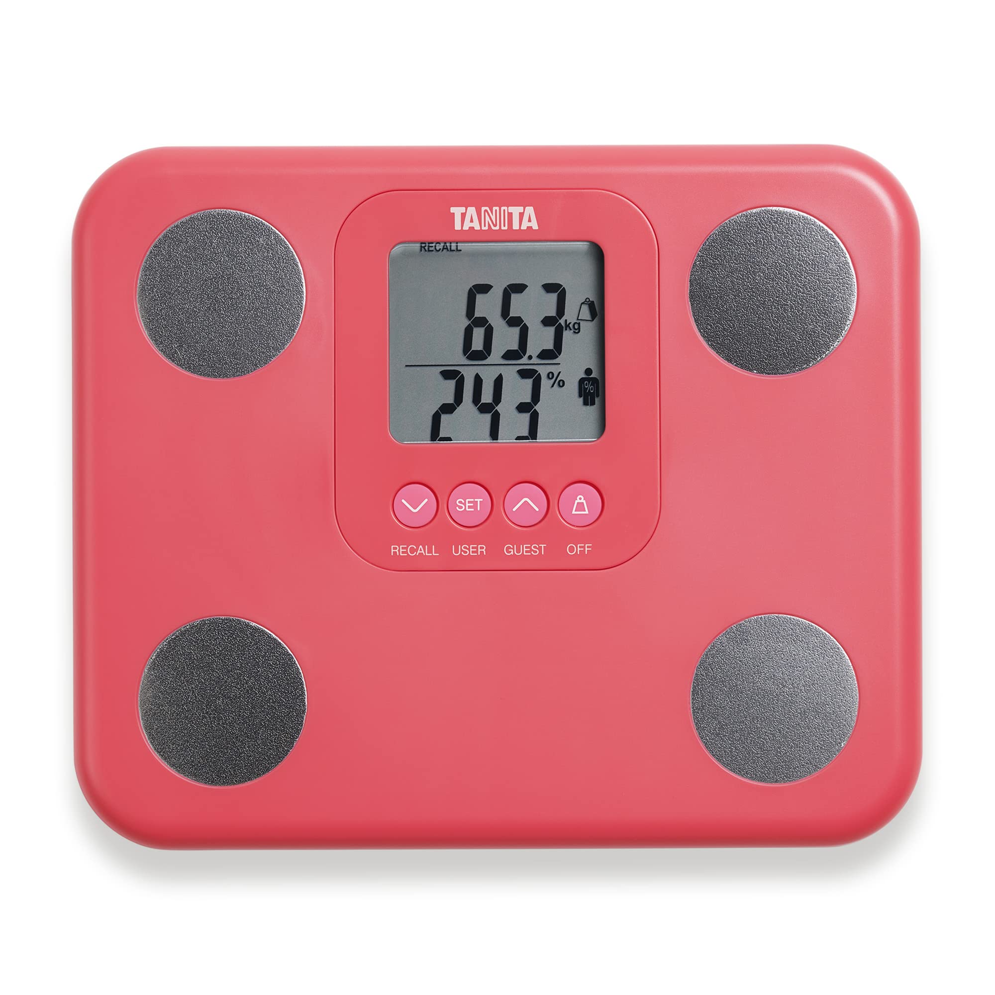 TANITA BC-730 Smart Scales for Body Weight and Fat – Compact Digital Bathroom Scales with Body Composition Monitor, LCD Display, Pink