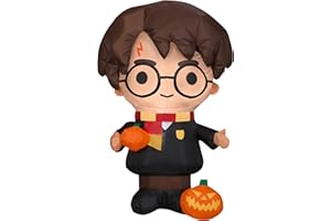 Gemmy Airblown Inflatable Harry Potter with Pumpkin, Black