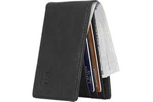 Gostwo Slim Wallet for Men Minimalist Leather ID Window Front Pocket Bifold Wallet