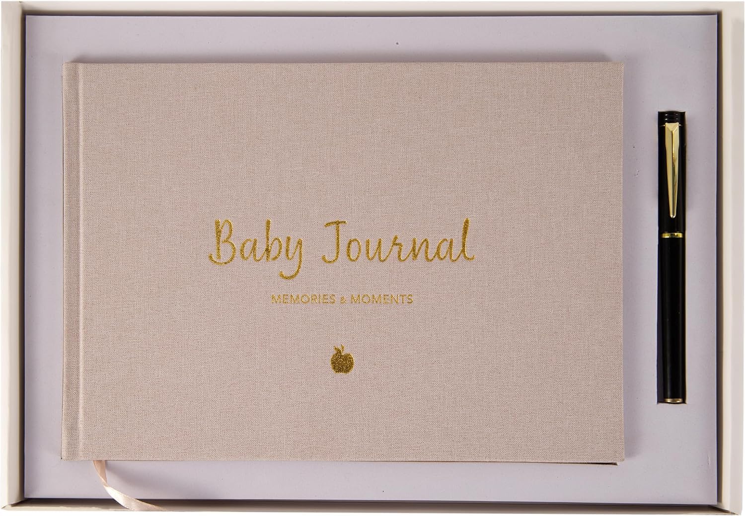 Baby Journal Book - Pregnancy Memory - Baby Book - Planner for Expectant Mums - New-Born Record -Album - Journal | Gold Foil Trimming Gift Box with ink Pen included