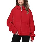 Arshiner Girls Zip Up Hoodies Teen Hooded Sweatshirts Fleece Jackets Kids Fall Fashion Outfits Winter Clothes