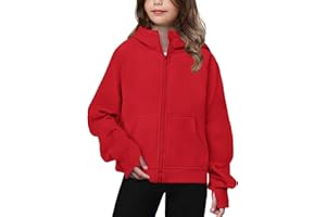 Arshiner Girls Zip Up Hoodies Teen Hooded Sweatshirts Fleece Jackets Kids Fall Fashion Outfits Winter Clothes