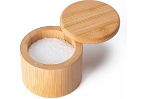 Salt Cellar with Swivel Lid – Spice Box Storage Container for Kitchen Countertop with Magnetic Closure – Ideal for Sea Salt, 