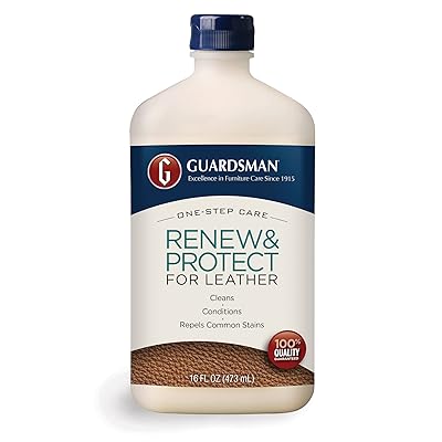Guardsman Renew &amp; Protect for Leather 16 oz - Limpia, acondiciona y protege en un solo paso - Ideal para muebles de cuero e interiores de autom&oacute;viles - 471300