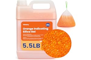 VIKTAIRY 5.5LBS Silica Gel Desiccant Beads, Premium Color Indicating Reusable Desiccant Bulk, Industry Standard 3-5 mm Silica Beads for 3D Filament, Electronic Devices, Camera, Jewelry, Safe (10PC Organza Bag)