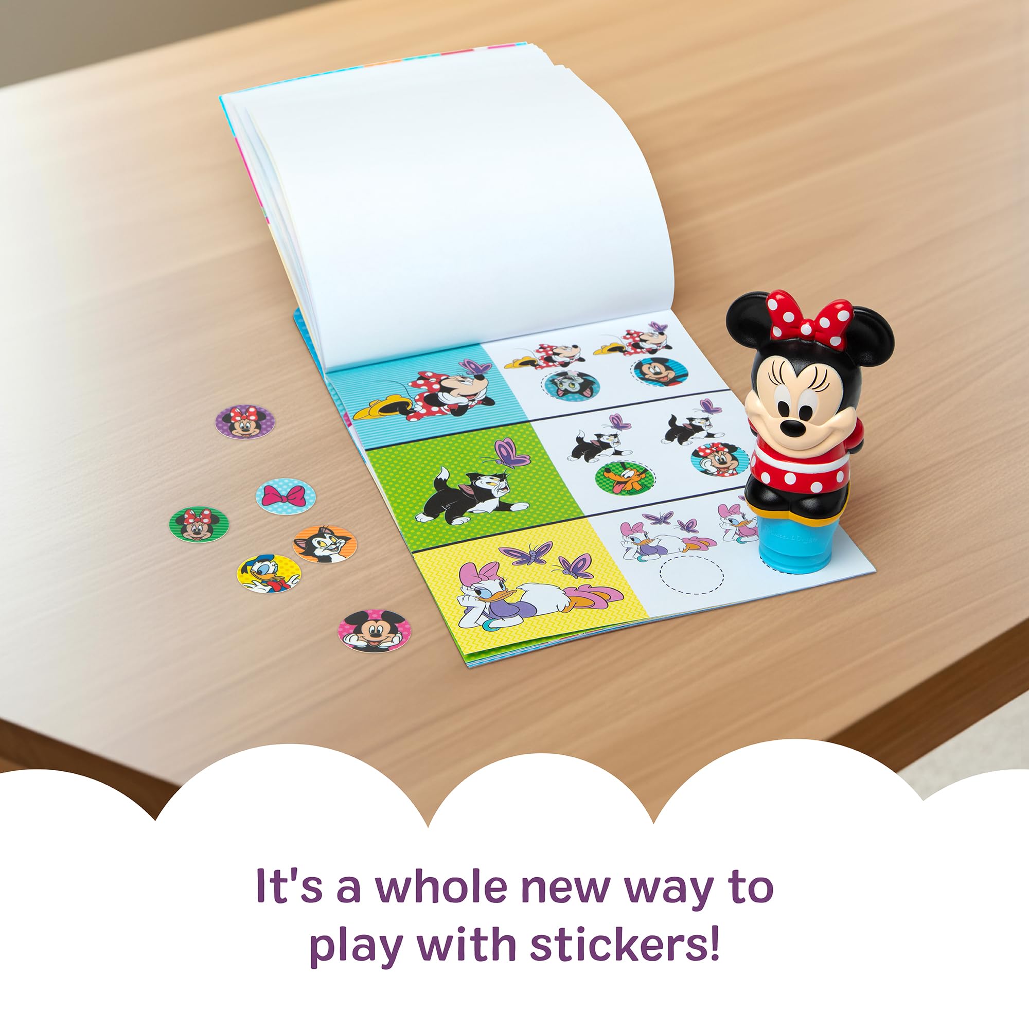 Melissa & Doug Sticker Wow!™ 24-Page Activity Pad and Sticker Stamper, 300 Stickers, Arts and Crafts Fidget Toy Collectible Character – Disney Minnie Mouse - for Kids Ages 3+ - FSC Certified