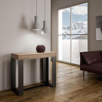 Itamoby Futura Console Extensible En Bois Et Fer H77 X 40 X 90 300 Cm Chene Folding Amazon Fr Cuisine Maison