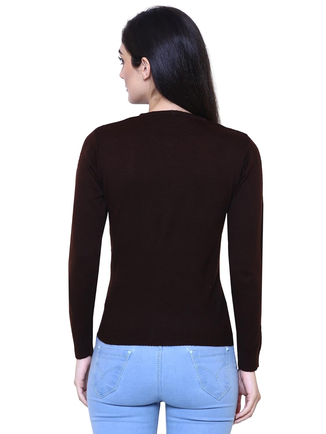 rebecca woollen brown buttoned cardigans