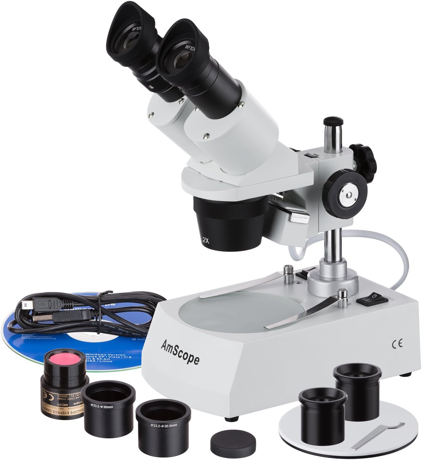 amscope 20 x 40 x 80 x Jumelles stéréo microscope numérique avec deux