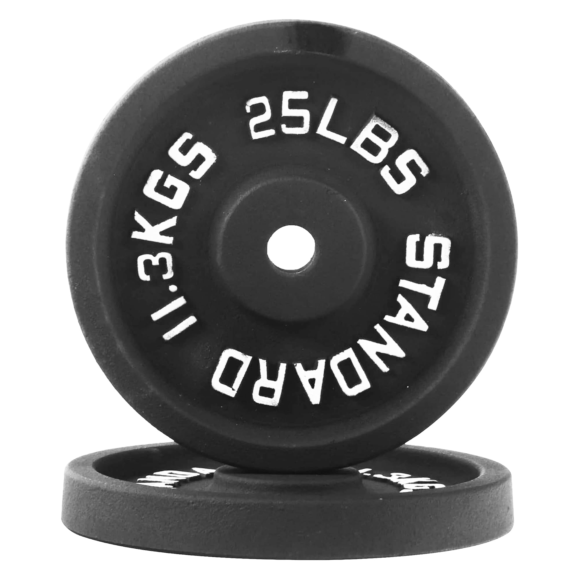 Photo 1 of ***MINOR SCRATCHES AND PEELED OFF PAINT****Fitvids 1 Inch Standard Weight Plates, 2x 25 LB Plates for Home Gym Strength Training, Deep Grip Edge