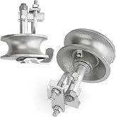 Sliding Gate Rollers, 5" Rear Pipe Track Wheels for Chain Link Sliding Gates, 1 7/8" Round Post, 1 7/8" or 1 5/8" for Chain Link Fence Gate Frame, Single U - Pack of 2