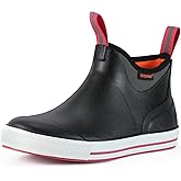 Showave Women's 6 Inch Ankle Deck Boots Waterproof Rain Footwear Rubber Mud Boots for Fishing Gardening Farming