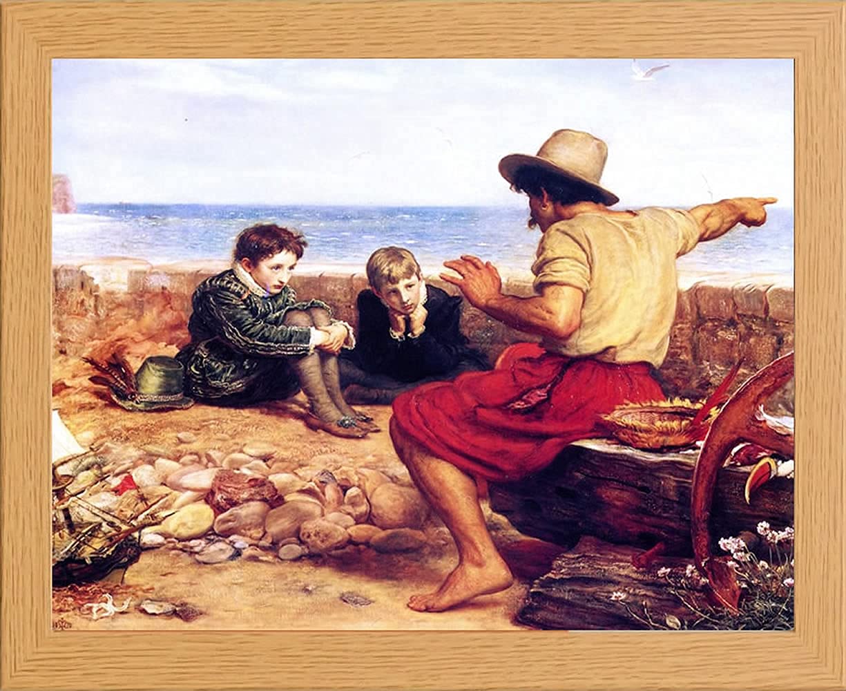 stortvalley THE BOYHOOD OF RALEIGH by John Everett Millais Print in Glass Fronted 10" x 13.5" Frame