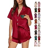 WJing Yi Jia Ruffle Pajama Sets For Women XS-4XL Womens Silk Satin Pajamas Set Silky Sleepwear Pj Sets Nightwear Loungewear