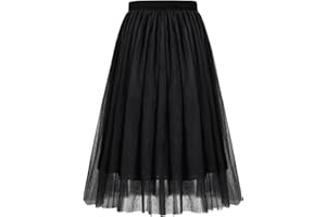 BOOPH Girls Tulle Skirts A-line Mesh Skirt Long Tutu Skirts Dress for Toddler Girls