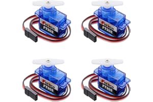 Stemedu 4 PCS FT90R Mini Digital Servo - Rotates 360 Degree Small Servos - Continuous Rotation RC Micro Servo for Helicopter 