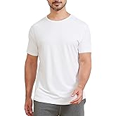 netdraw Men's Ultra-Soft Bamboo Viscose T-Shirt, Curved Hem Lightweight Cooling Cotton Blend Casual Tee