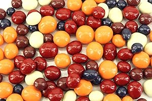 Planet Sweets Chocolate Fruit Basket - 8 Ounces - Milk and White Chocolate Covered Dried Apricots, Cherries, Apples, Blueberries, Cranberries Snack
