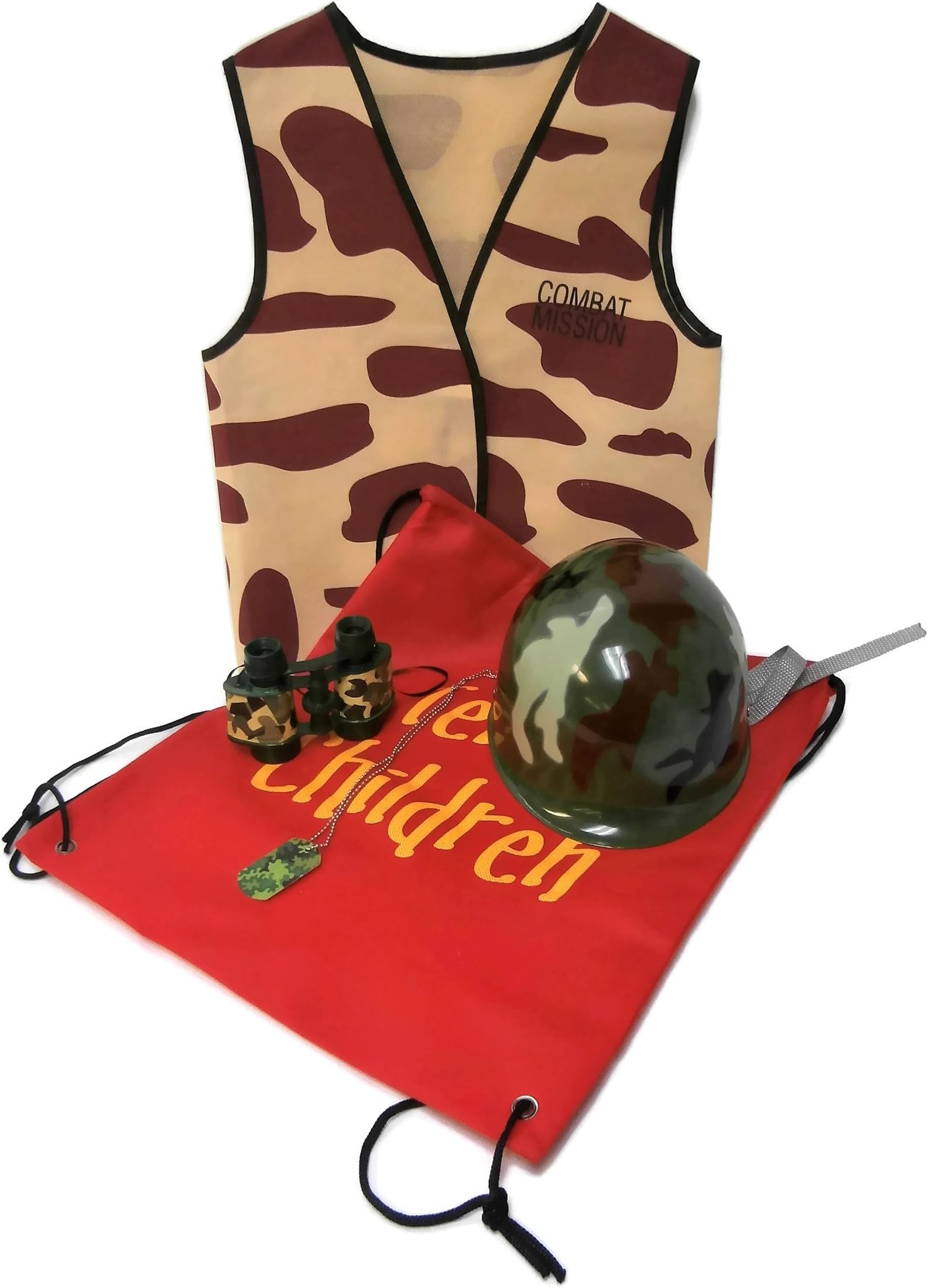 Kids Costumes Pretend Dress Up Role Play Sets (Army Soldier Camo)